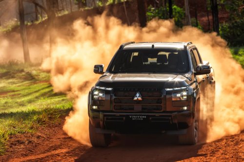 Mitsubishi’s $71,200 Brown Pickup Projects A Horse Onto The Pavement