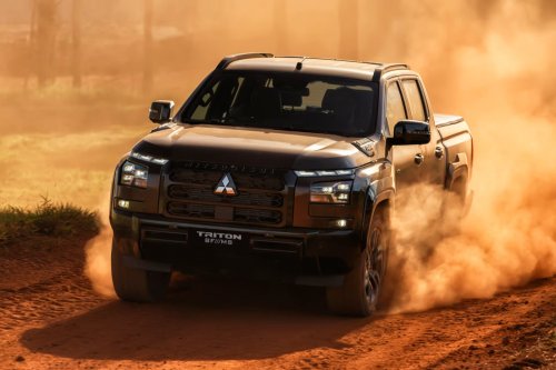 Mitsubishi’s $71,200 Brown Pickup Projects A Horse Onto The Pavement