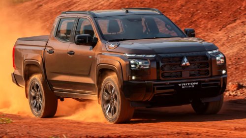 Mitsubishi’s $71,200 Brown Pickup Projects A Horse Onto The Pavement