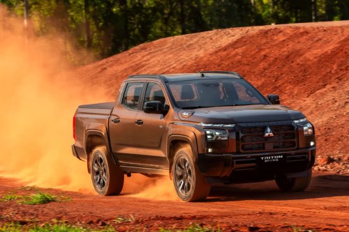 Mitsubishi’s $71,200 Brown Pickup Projects A Horse Onto The Pavement