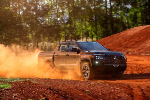Mitsubishi’s $71,200 Brown Pickup Projects A Horse Onto The Pavement