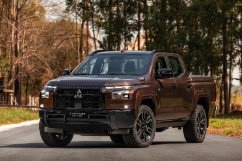 Mitsubishi’s $71,200 Brown Pickup Projects A Horse Onto The Pavement