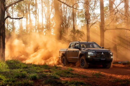 Mitsubishi’s $71,200 Brown Pickup Projects A Horse Onto The Pavement