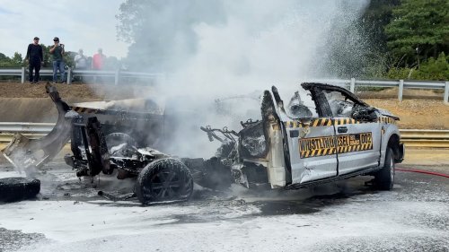 Ford, Ford F-150, Cybertruck, This Is All That’s Left Of A Ford F-150 After A Cybertruck T-Boned It At 111 MPH