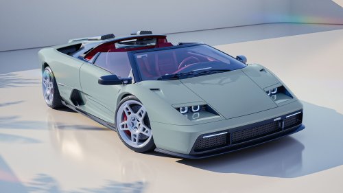 Wild Roofless Diablo Restomod Has A Gated Manual, Even If Its Renders Can’t Count Its Own Gears