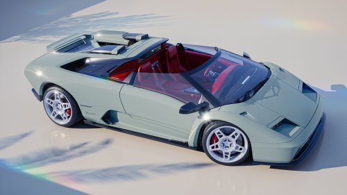 Wild Roofless Diablo Restomod Has A Gated Manual, Even If Its Renders Can’t Count Its Own Gears