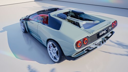 Wild Roofless Diablo Restomod Has A Gated Manual, Even If Its Renders Can’t Count Its Own Gears