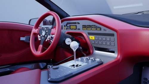 Wild Roofless Diablo Restomod Has A Gated Manual, Even If Its Renders Can’t Count Its Own Gears
