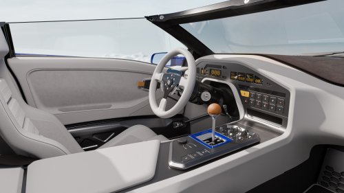Wild Roofless Diablo Restomod Has A Gated Manual, Even If Its Renders Can’t Count Its Own Gears