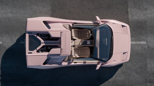 Wild Roofless Diablo Restomod Has A Gated Manual, Even If Its Renders Can’t Count Its Own Gears