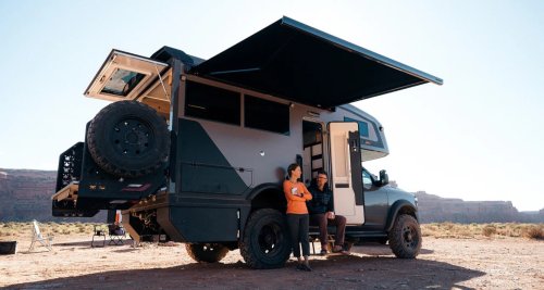 $300K Camper Has A Fold-Out Balcony For The Middle Of Nowhere And A Hemi To Get You There