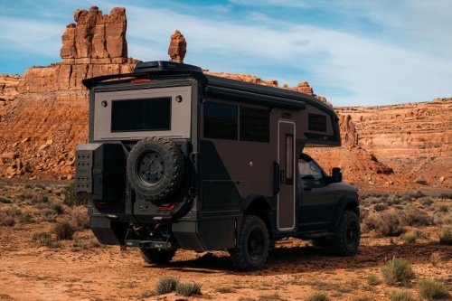 $300K Camper Has A Fold-Out Balcony For The Middle Of Nowhere And A Hemi To Get You There
