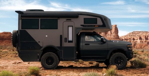 $300K Camper Has A Fold-Out Balcony For The Middle Of Nowhere And A Hemi To Get You There