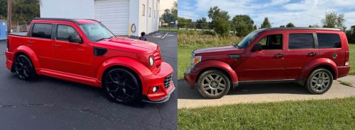 This Dodge Nitro Pickup With A Camaro Bumper Wants To Be Your Iron Giant