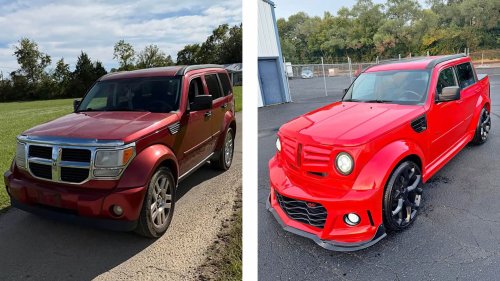 Dodge, This Dodge Nitro Pickup With A Camaro Bumper Wants To Be Your Iron Giant