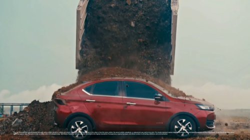 Tata Buried Its New $5.5K Sedan Under 20 Tons Of Gravel To Prove A Point