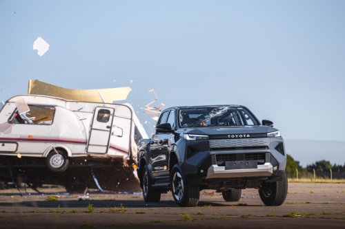 Toyota Crushed The Hilux BEV With A Caravan Because Internet Nostalgia Demanded It