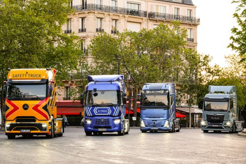 Four electric trucks test Milence corridor from Paris to Berlin