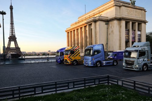 Four electric trucks test Milence corridor from Paris to Berlin