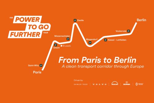 Four electric trucks test Milence corridor from Paris to Berlin