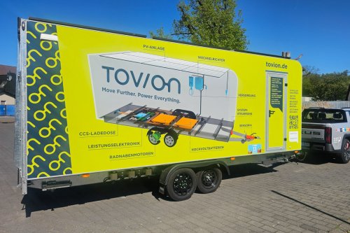 Tovion unveils passenger trailer with integrated electric drive