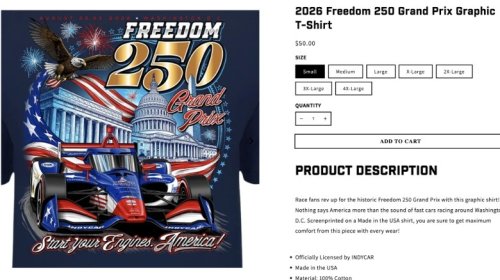 IndyCar, IndyCar Removes America 250 T-Shirt After Backlash, But The Remaining Ones Aren't Great