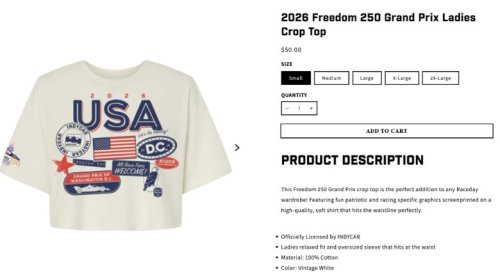 IndyCar Removes America 250 T-Shirt After Backlash, But The Remaining Ones Aren't Great