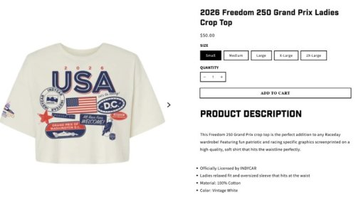 IndyCar, IndyCar Removes America 250 T-Shirt After Backlash, But The Remaining Ones Aren't Great