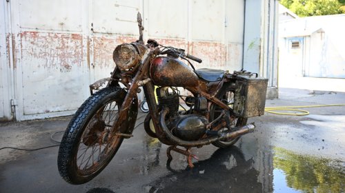 This Well-Preserved German Military Motorcycle Was One Of Many Relics Buried In WWII Waste Pit Uncovered By A Drying Danube