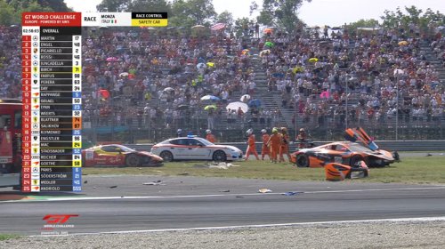 Watch An Extraordinary Cluster Of A Crash Take Out Nearly A Dozen GT Race Cars Before The First Turn At Monza