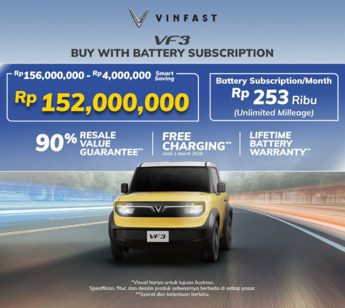 Kabar Baik, Beli Mobil Listrik VinFast Sekarang Lebih Hemat, Pakai Sistem BerLangganan Baterai, Ini Metodenya
