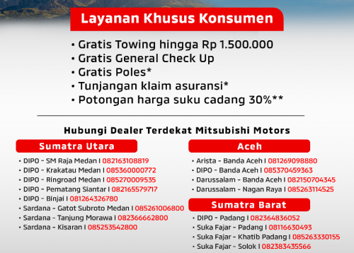 Mitsubishi, Mitsubishi Peduli Banjir Sumatra, Bantu Logistik plus Gratis Towing dan General Check-up