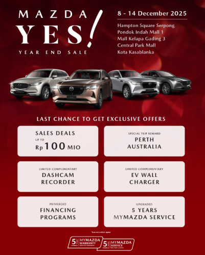 Mazda Indonesia Gelar Progam Akhir Tahun, Beli Mobil Baru di 5 Mall di Jabodetabek Ini Banyak Untungnya
