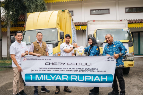 Chery Salurkan Bantuan Rp 1 Miliar  Dukung Pemulihan Mobilitas Bencana Sumatera