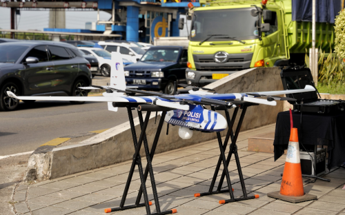 Pantau Macet dari Langit, Drone ETLE Diterjunkan Urai Kemacetan di Titik Krusial Arus Mudik 2026