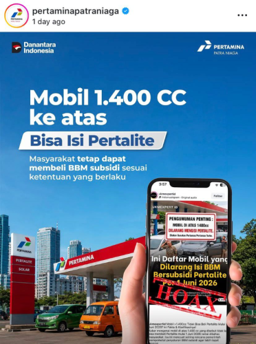 Jangan Panik, Pertamina Tegaskan Isu Larangan Pertalite Mobil di Atas 1.400 cc Cuma Hoaks
