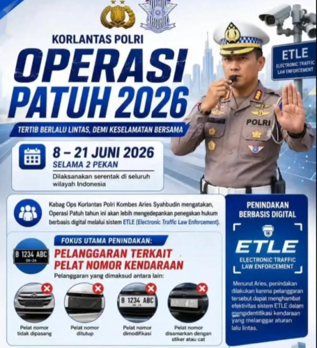 Catat Tanggalnya! Operasi Patuh 2026 Digelar Mulai Juni, Bidik Pelanggar Lewat ETLE