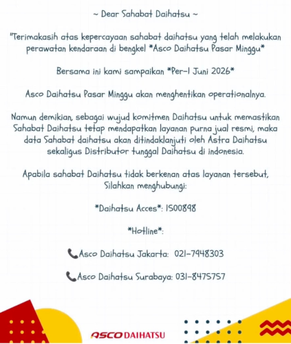 Honda, Daihatsu, Setelah Honda, Kini Giliran Dealer Daihatsu yang Menyatakan Tutup per 1 Juni 2026