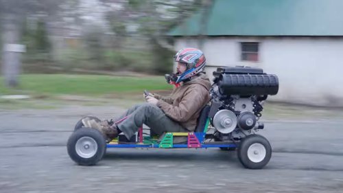 A Huge Chinese Diesel V-Twin Makes One Heck of a Go-Kart Motor