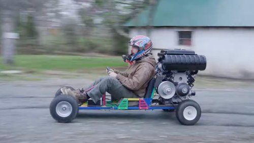 A Huge Chinese Diesel V-Twin Makes One Heck of a Go-Kart Motor