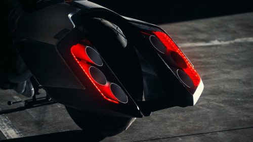 Radical Exhaust Pipes on BMW’s Vision K18 Concept Look Like Starship Thrusters