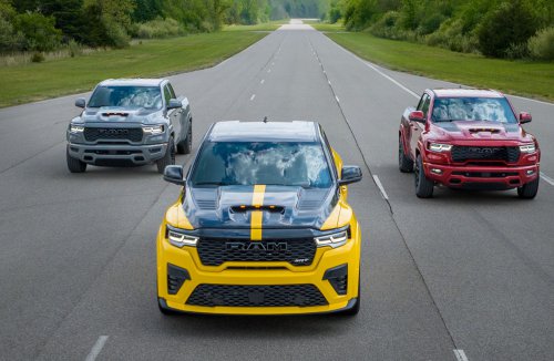RAM, 2027 Ram SRT Rumble Bee Revealed as a Shorty Street Truck With 777-HP V8