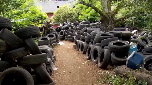 Someone Illegally Dumped Hundreds of Tires on This Guy’s Property Without Him Knowing