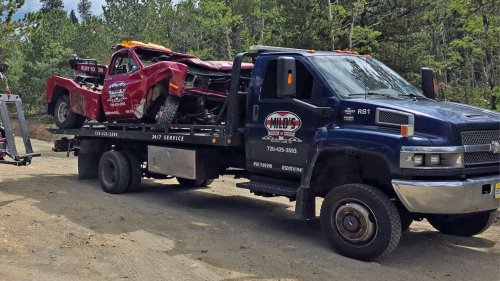 This Wrecked Tow Truck Sparked Drama After Sitting on a Mountainside for Months. Now, It’s Been Retrieved