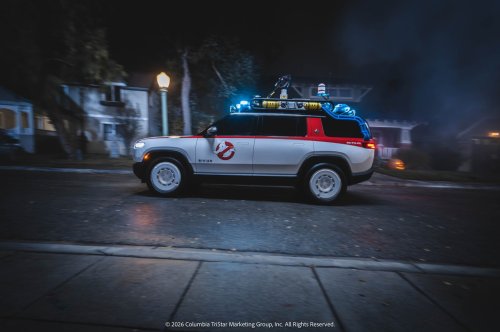 Rivian, Rivian Turned an R1S Into a Ghostbusters Ecto-1—Sirens, Radar Dish, and All. It Rules