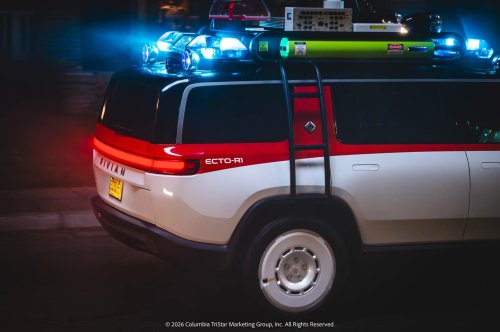 Rivian, Rivian Turned an R1S Into a Ghostbusters Ecto-1—Sirens, Radar Dish, and All. It Rules