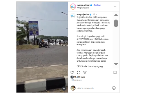 Rombongan Pengantar Jenazah Diduga Rusak Chery Putih di Jakarta Utara