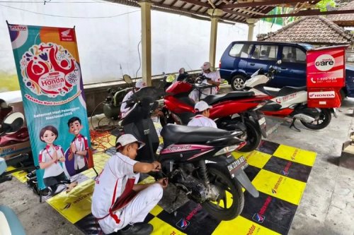 Honda, Banjir di Bali, Bengkel Resmi Motor Honda Kasih Servis dan Oli Gratis