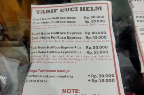Jasa Cuci Helm Full Face dan Half Face, Hanya Rp 30.000-an