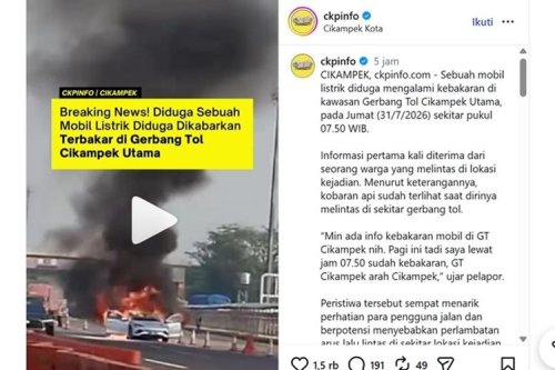 Kronologi BYD Seal Terbakar di Tol Cikampek, Sempat Ada Dentuman